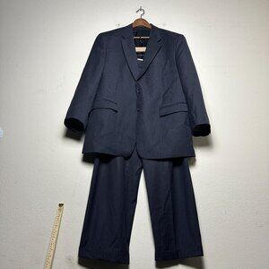 Polo Ralph Lauren 2 Piece Wool Blazer Suit Pant Men 42R Pinstripe Classic Prep